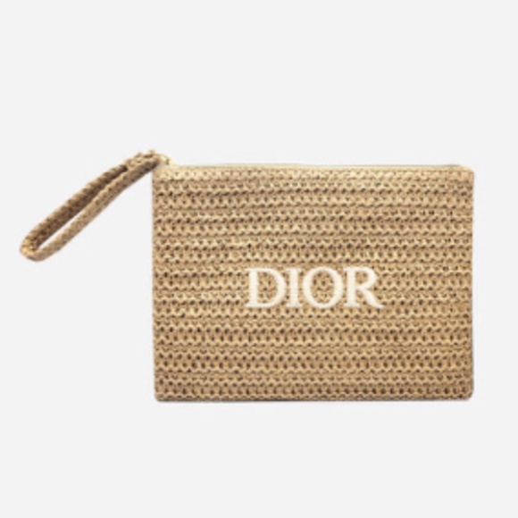 NWOT Dior Raffia Pouch Cluth with perfume samples - Picture 1 of 1